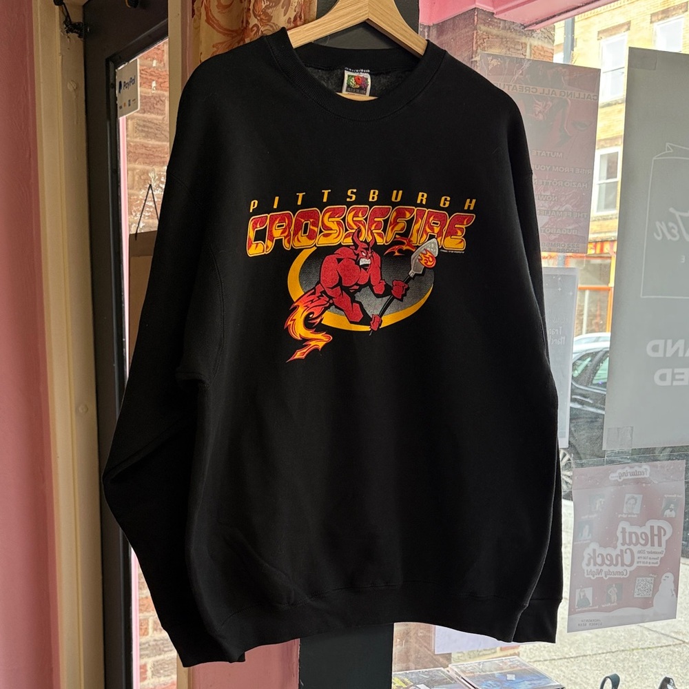 Vintage Pittsburgh Crossfire Graphic Crewneck Sweater large vtg